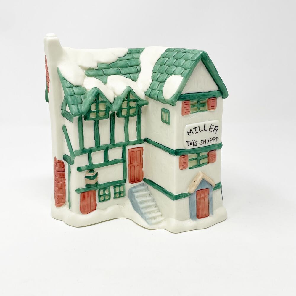 Vintage Liberty Bell Christmas Miller Toys Shoppe Shop Ceramic Village Decor HTF